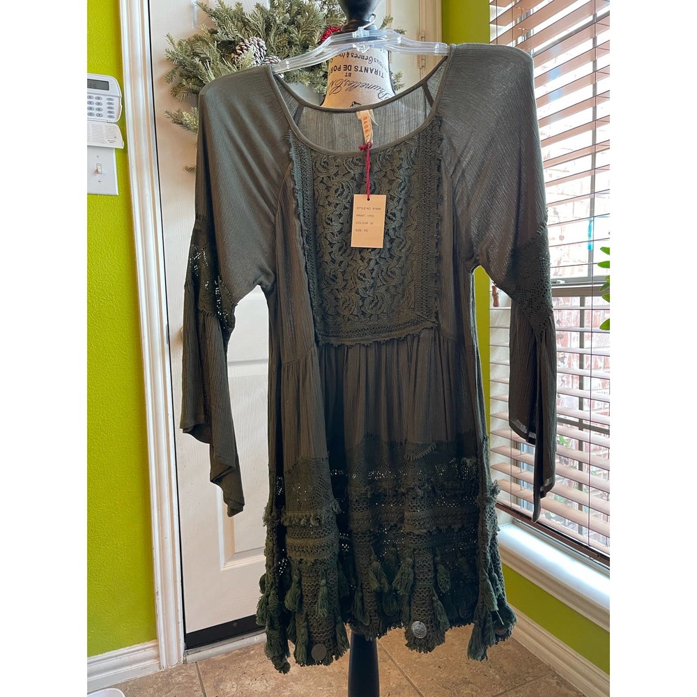 Raga's embroidered mini dress with fringed hem, coin embellishment